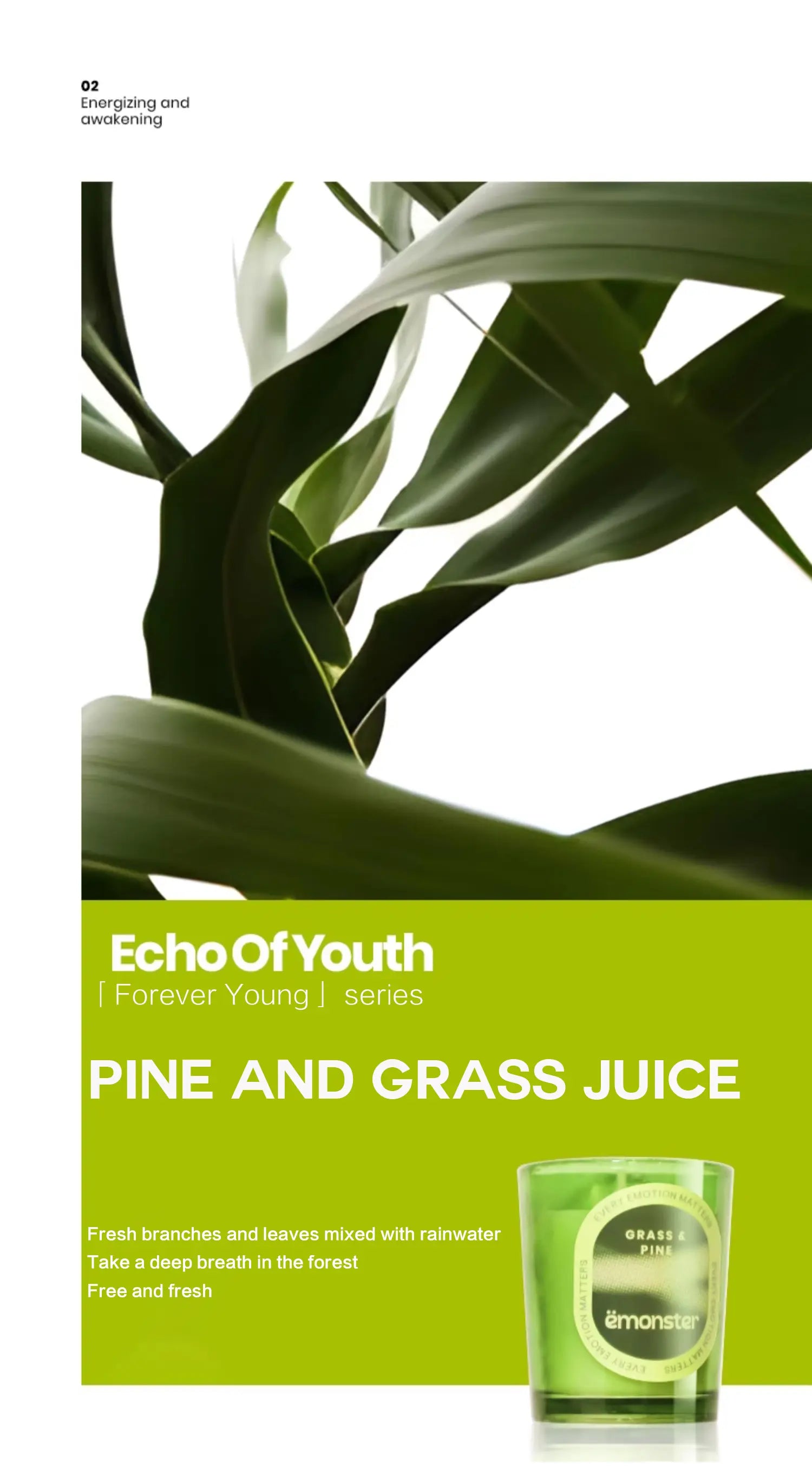 emonster-scented candle-Christmas series-Pine and grass juice