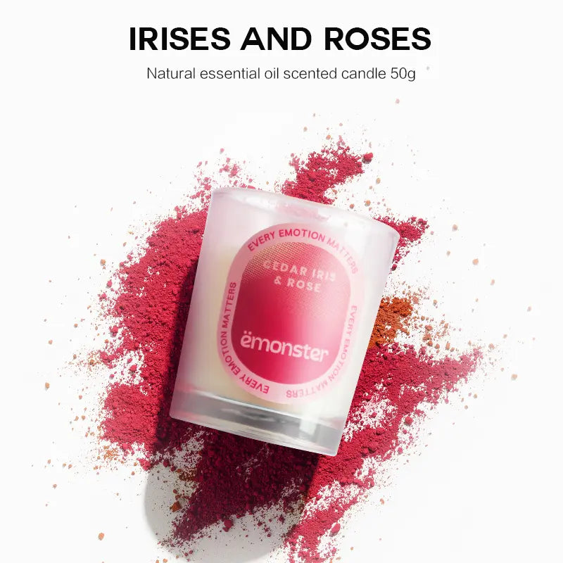 emonster-scented candle-Christmas series-iris and rose
