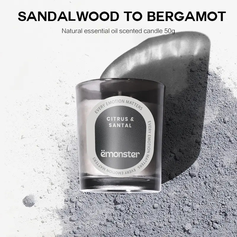 emonster-scented candle-Christmas series-Sandalwood and Bergamot